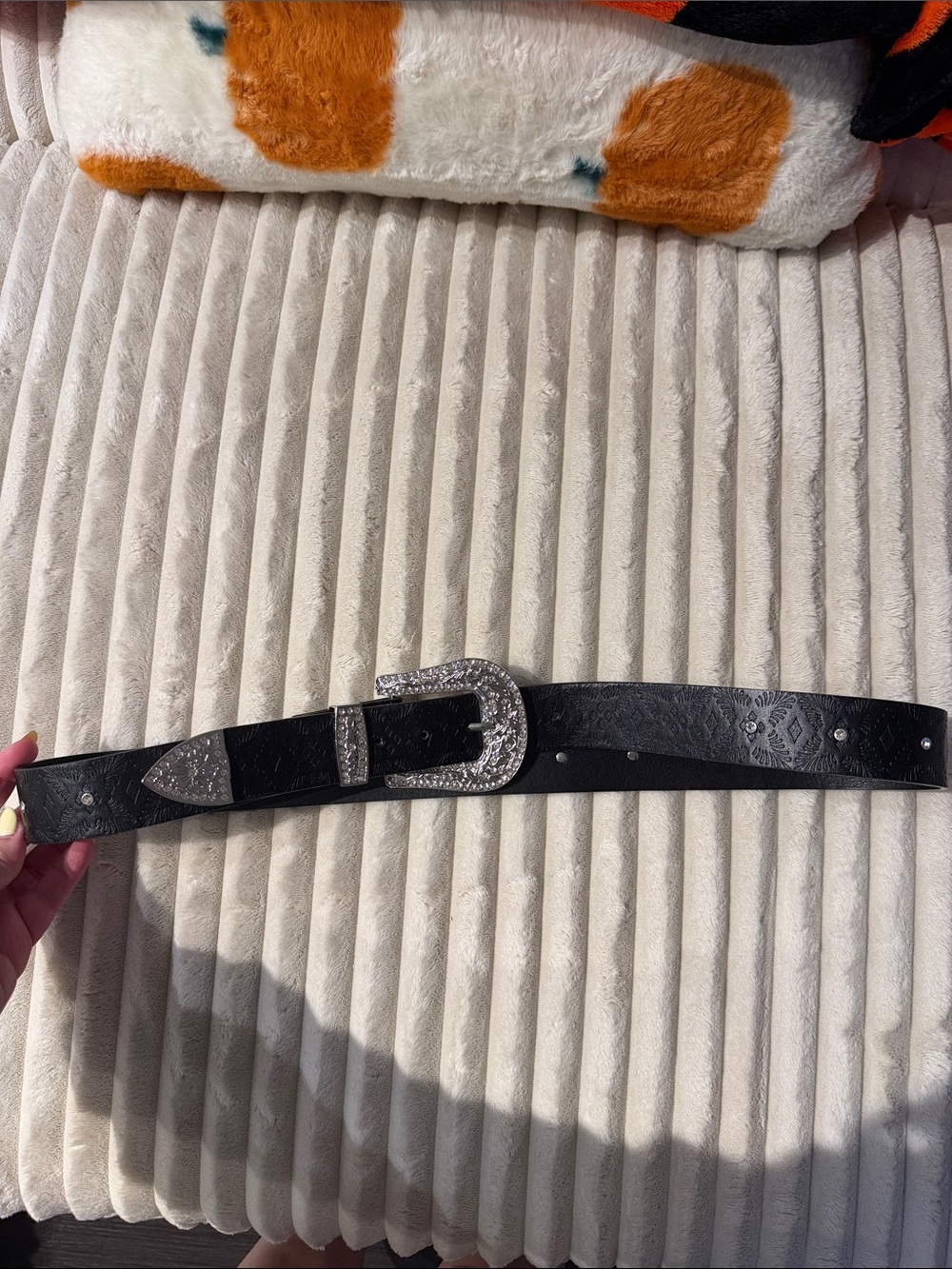Buckle Black Women's Rhinestone Western-Style Belt